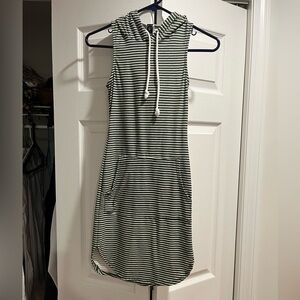 White and green striped sporty dress